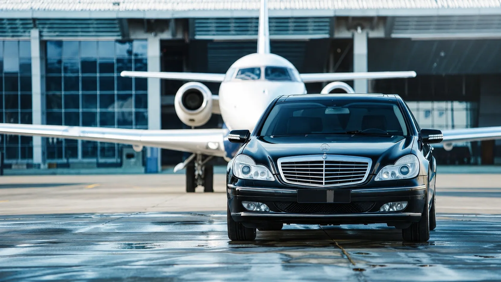 Private transfer vehicle waiting for airport arrivals in Morocco