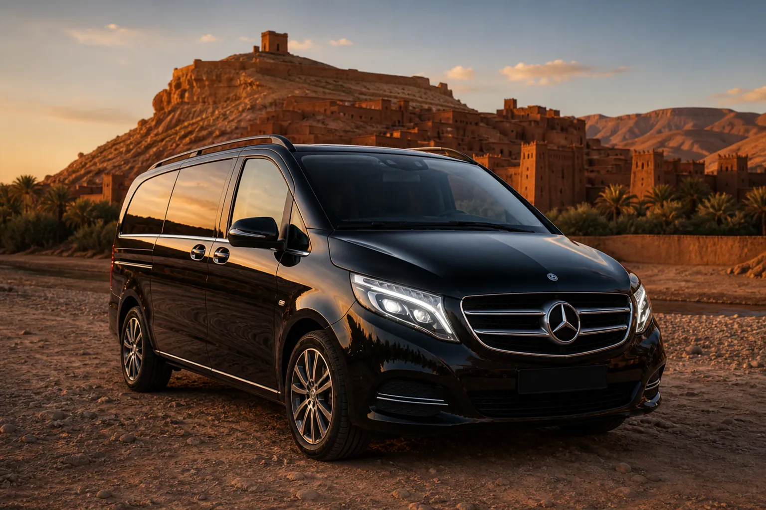 Véhicule de transfert privé sur la route du Haut Atlas vers Ouarzazate