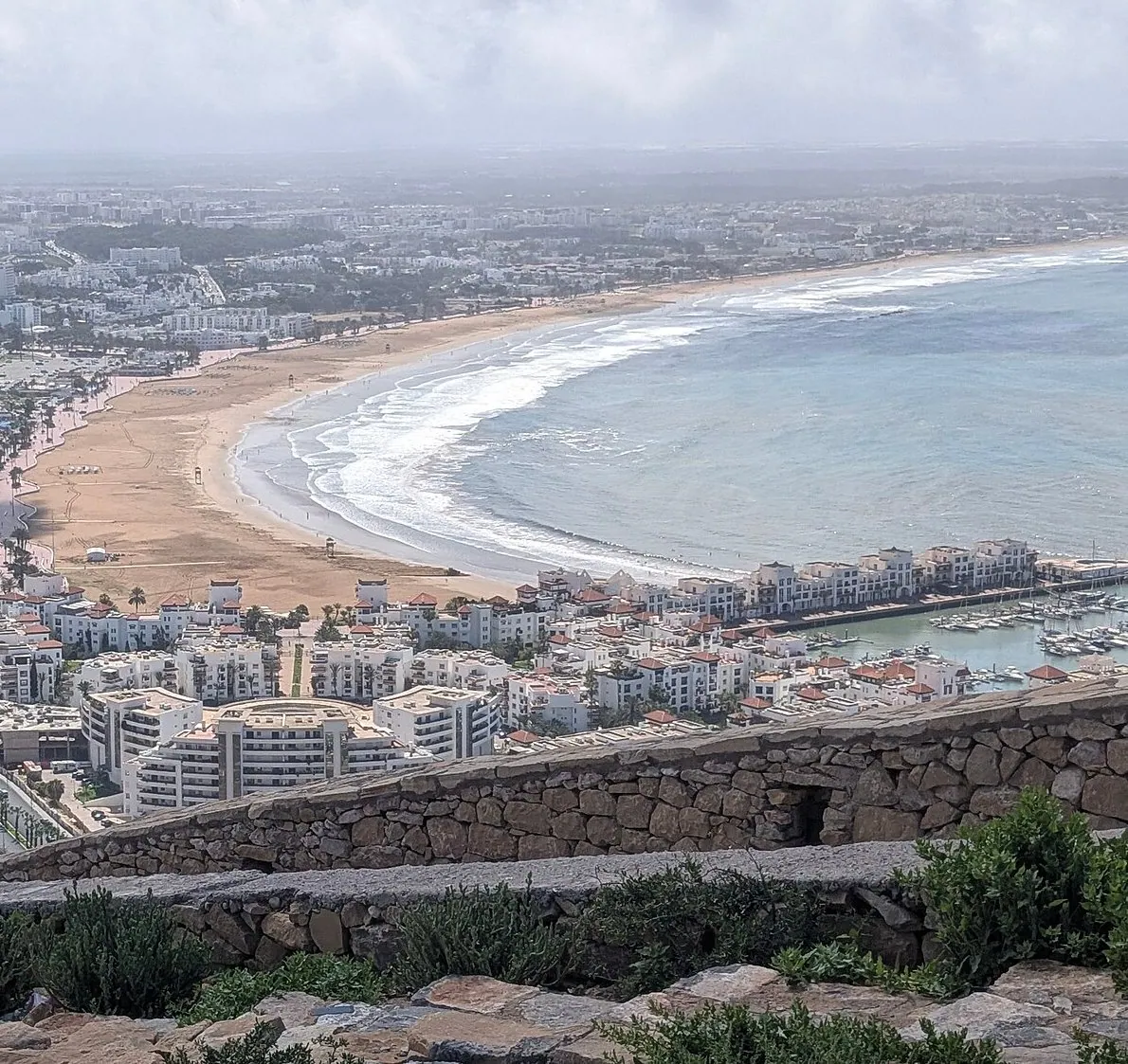 Agadir coastline and city area served by private airport transfers