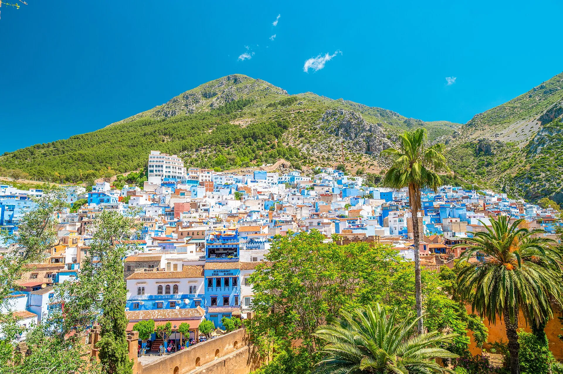 Ruelles bleues de Chefchaouen accessibles en transfert privé depuis Tanger ou Fès