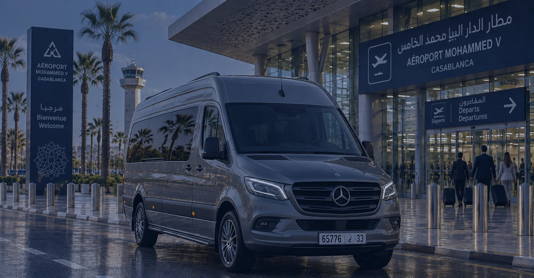 Autocars et vans de transfert groupe pour une vague DMC au Maroc